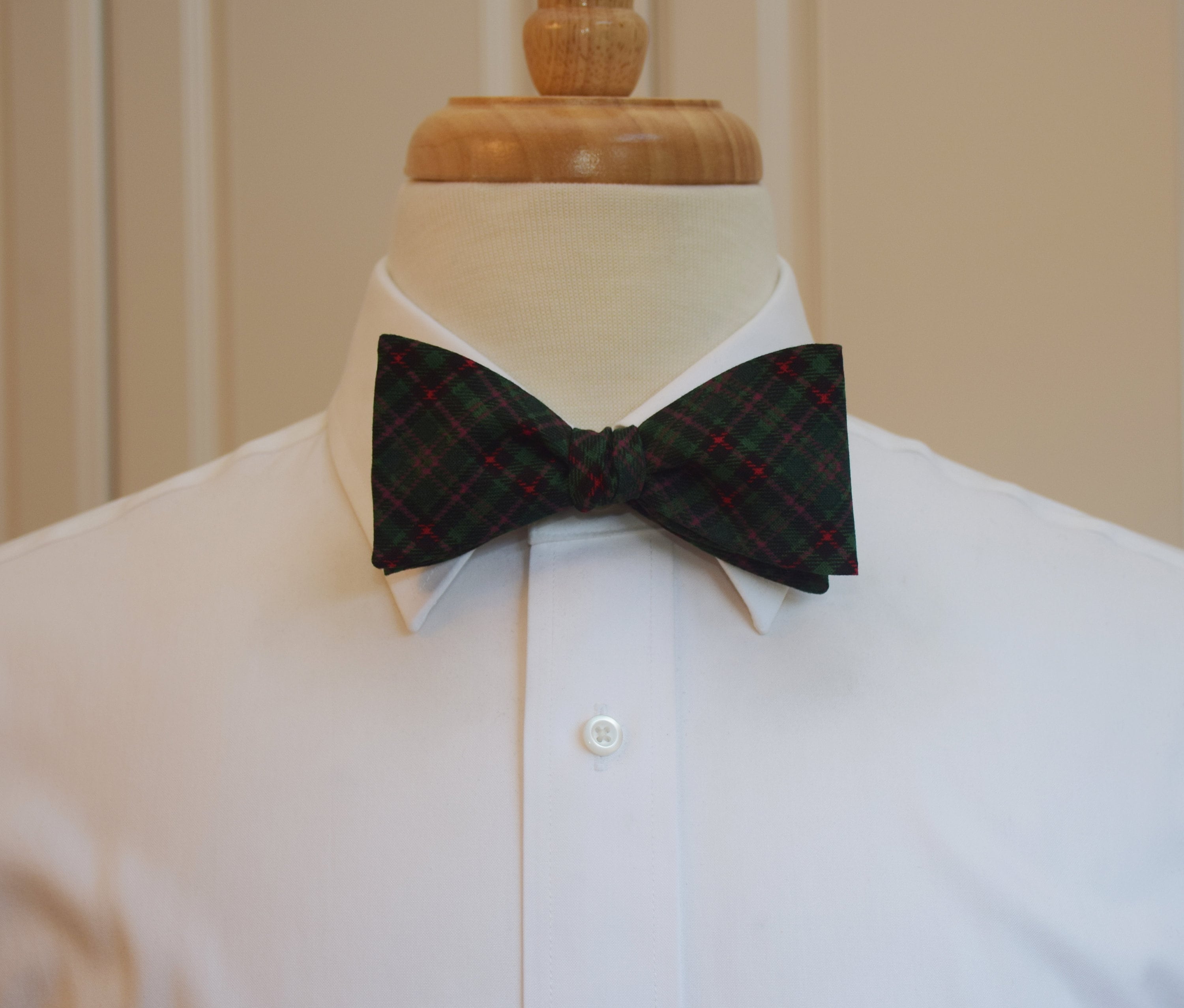 Men's Bow Tie, hunter green/red plaid, tartan bow tie, classic plaid ...