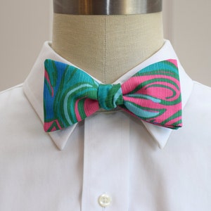 Bow Tie, teal, hot pink, cobalt blue, wedding bow tie, groom, groomsmen gift, prom/formals bow tie, Kentucky Derby, tuxedo accessory, image 1
