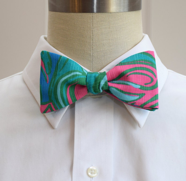 Bow Tie, teal, hot pink, cobalt blue, wedding bow tie, groom, groomsmen gift, prom/formals bow tie, Kentucky Derby, tuxedo accessory, image 1