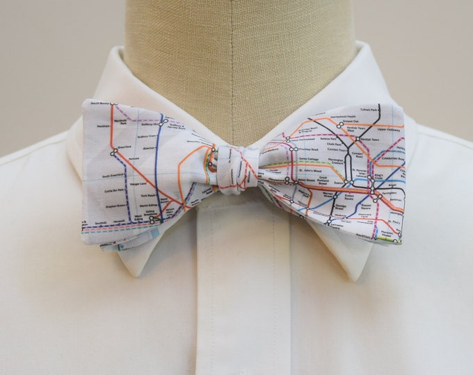 Bow Tie, London Underground Map, London Tube map bow tie, Tube bow tie, London lover gift, UK wedding bow tie, British map bow tie