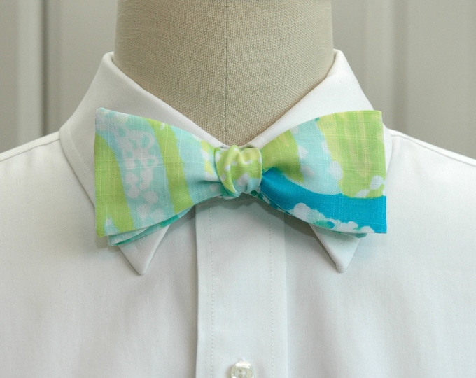 Bow Tie, turquoise/aqua/lime bow tie, beach bow tie, wedding bow tie, groom/groomsmen bow tie, prom bow tie, sea urchins, ocean theme