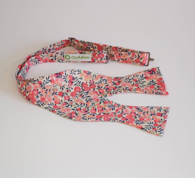 Men's Bow Tie Liberty of London Coral/blush/ivory/navy Etsy