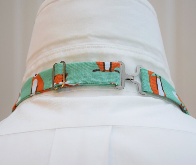 Men's Fox Bow Tie Aqua/teal Background Zoo Wedding Bow Etsy