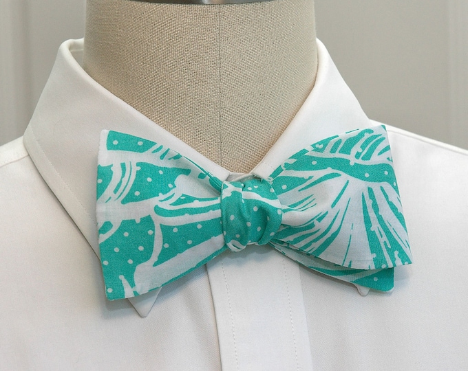 Bow Tie, turquoise, white, polka dots, beach, wedding bow tie, groom bow tie, prom/formals bow tie, father/son bow tie, ocean, shells