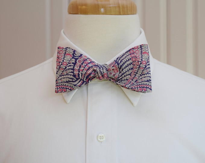 Bow Tie, Liberty of London, pink/purple paisley Oscar print bow tie, groomsmen/groom bow tie gift, wedding bow tie, tuxedo accessory,