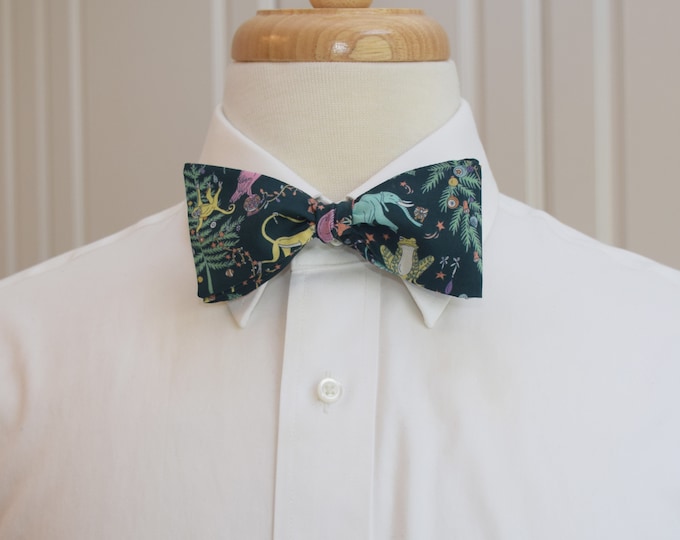 Bow Tie, Liberty Christmas bow tie, dark green, holidays, whimsical, animals bowtie