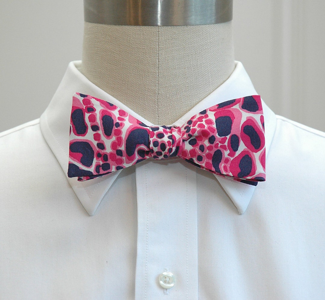 Bow Tie, Navy, Hot Pink, Giraffe, Leopard Print, Wedding Bow Tie, Groom ...