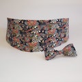 Liberty London Cummerbund & Bow Tie Set: Daisy Pop Coral Floral