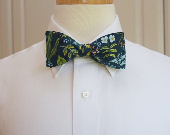 Bow Tie, Rifle Paper Co. Amalfi Herb Garden floral bow tie, wedding bow tie, groom/groomsmen bow tie, peach/aqua/green/blue bow tie