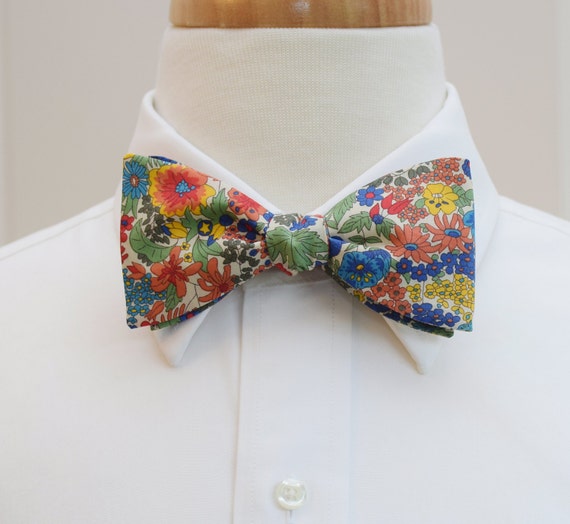 Men's Bow Tie Liberty of London Orange/blue/multi Floral - Etsy