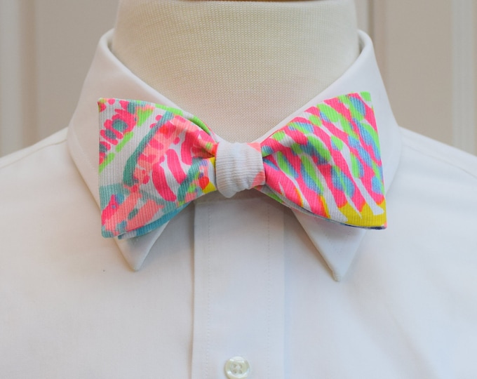Men's Bow Tie, abstract seashell multi color bow tie, groomsmen/groom bow tie, wedding party bow tie, prom/formals bow tie, tuxedo accessory