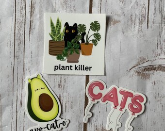 Cat Lady Stickers, Waterproof Decal perfect for Laptops and Water Bottles