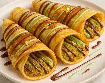 Receta de crepes de Dubái: relleno de kadayif y pistacho (descargar)