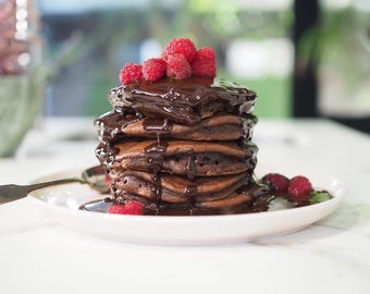 Receta de panqueques proteicos de chocolate (Descargar)