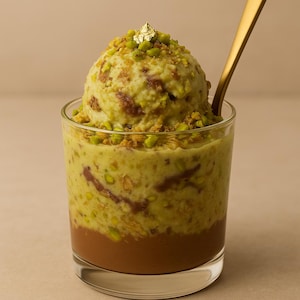 La mejor receta de helado de chocolate Kadayif con pistacho de Dubái