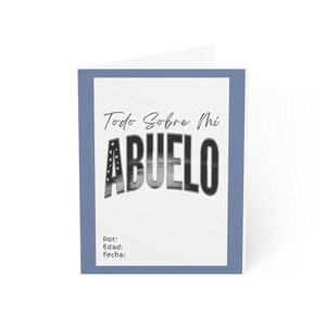 Carte de fête des pères à téléchargement numérique en espagnol pour grand-père, carte d'écriture et de dessin des enfants pour une touche personnelle, Todo Sobre Mi Abuelo