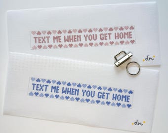 Text Me When You Get Home Needlepoint Canvas Key Fob