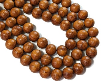 Bayong Wood Bead, 14mm-15mm, Round, Smooth, Natural Wood Beads, Large, 16 Inch Strand - ID 1455