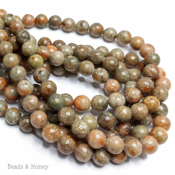 8mm Picture Jasper Beads Gemstones High Quality Full Strand Natural Brown B-3