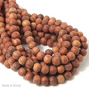 Unfinished Bayong Wood, 8mm, Unwaxed, Matte, Raw, Round, Smooth, Natural Wood Beads, 16-Inch Strand - ID 1836