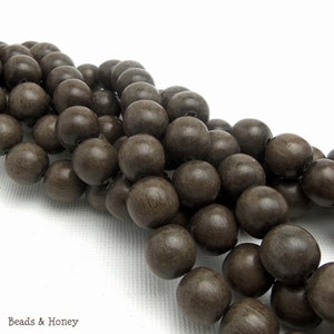 Graywood, 10mm, Round, Smooth, Natural Wood Beads, 16 Inch Strand ID 1041 image 2