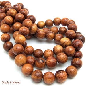 Bayong Wood Beads, 10mm, Round, Brown, Smooth, Natural Wood Beads, Artisan Handmade, 16-Inch Strand - ID 1032