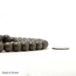 Graywood Beads, 8mm, Round, Gray/Brown, Smooth, Small, Artisan Handmade, Natural Wood Beads, 16-Inch Strand ID 1386 image 6