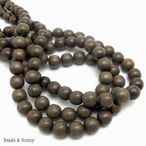 Graywood, 10mm, Round, Smooth, Natural Wood Beads, 16 Inch Strand ID 1041 image 1