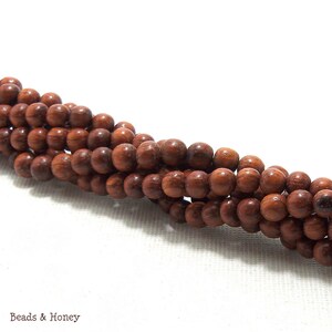 Bayong Wood, Round, 4mm 5mm, Natural Wood Beads, Smooth, Very Small, Full 16 Inch Strand, 90pcs ID 1380 image 2