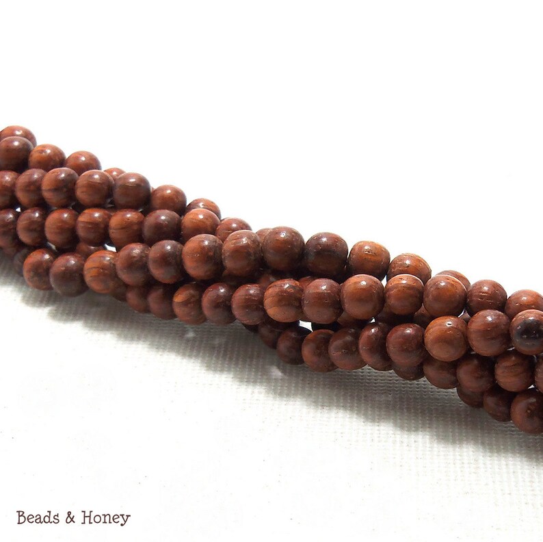 Bayong Wood, Round, 4mm 5mm, Natural Wood Beads, Smooth, Very Small, Full 16 Inch Strand, 90pcs ID 1380 image 2