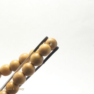 Nangka Wood, 10mm, Round, Natural Wood Beads, Golden Brown/Yellow, Artisan Handmade, 16-Inch Strand ID 1411 image 5