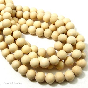 Unfinished Whitewood, 10mm, Unwaxed, Unbleached, Round, Philippine, Natural Wood Beads, Smooth, Small, 16 Inch Strand - ID 2175