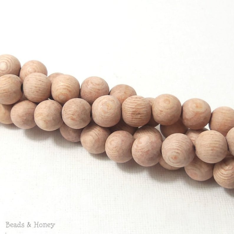 Unfinished Rosewood Bead, 10mm, Unwaxed, Round, Smooth, Natural Wood Beads, Artisan Handmade, 16-Inch Strand ID 1645 image 2