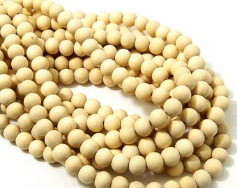 Unfinished Whitewood, 6mm, Unwaxed, Unbleached, Round, Philippine, Natural Wood Beads, Smooth, Small, 16 Inch Strand - ID 2173