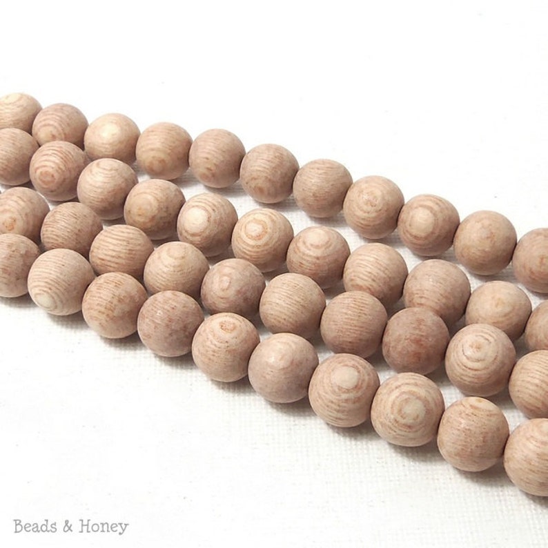 Unfinished Rosewood Bead, 10mm, Unwaxed, Round, Smooth, Natural Wood Beads, Artisan Handmade, 16-Inch Strand ID 1645 image 3