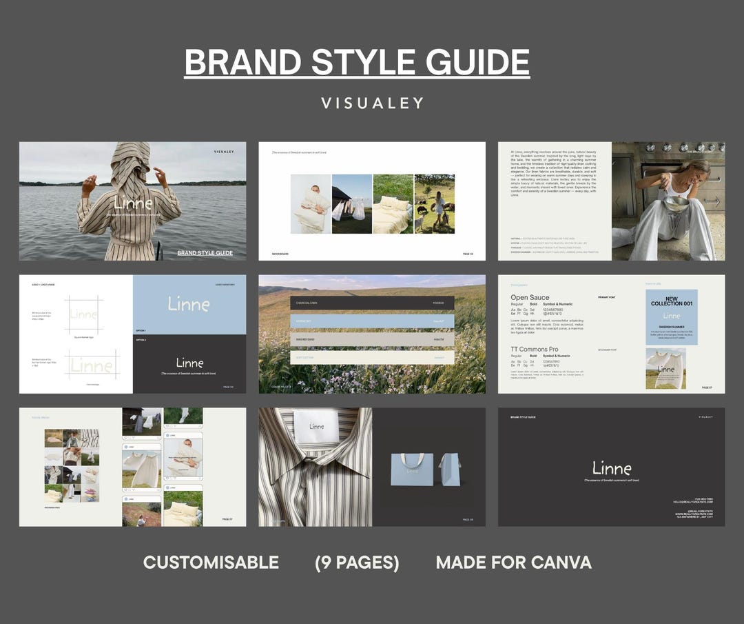 Minimalist Brand Style Guide Template – Canva Branding Kit for ...