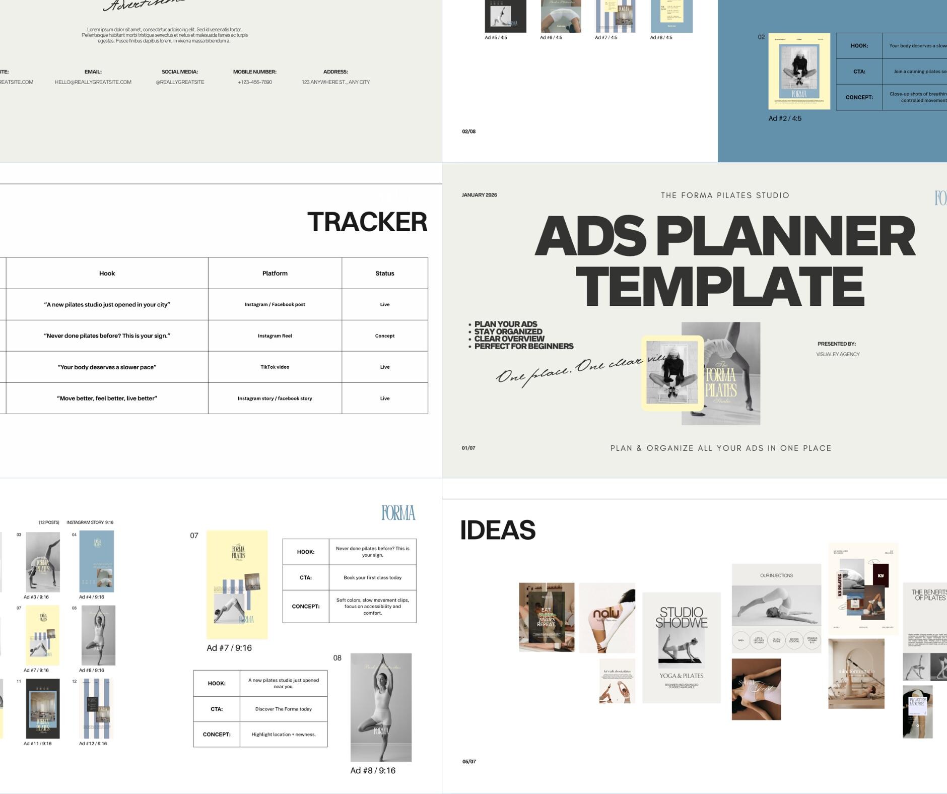 Planner Ad Examples Simple Ads Planner Template (7 Pages) | Canva Ad Organizer for ...