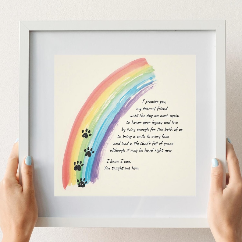 Rainbow Bridge Poem Print | Pet Sympathy Gift for Loss of Dog or Cat - Etsy