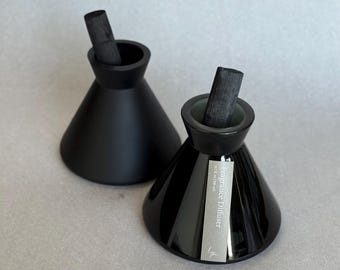 7oz Volcano-shaped diffuser bottle – Matte or Glossy Black | Modern diffuser vessel
