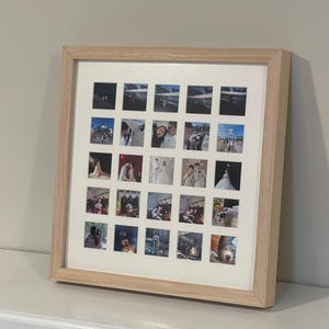 Framed Photo Collage – Personalized Grid Layout (5x5), Printed Photos, Ready to Gift