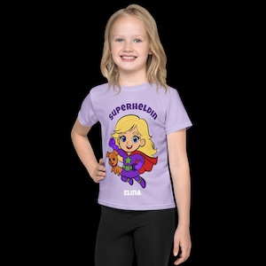Superhero T-Shirt Child Personalized with Name – Children&#39;s Shirt Birthday School Enrollment Boy, Girl