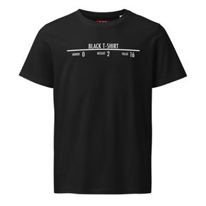 Item Black T-Shirt Roleplaying Video Games Parody Unisex Organic Simple T-Shirt
