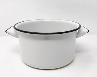 Enamelware Pot with Black Trim