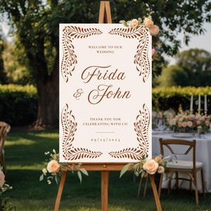 Terracotta Talavera Wedding Welcome Sign Templates | Talavera Welcome Sign | Papel Picado Wedding Signage | Canva Edit | Instant Download