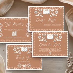 Cielito Lindo Baby Shower Cards | Papel Picado Diaper raffle, Books for Baby, Gift Registry, Thank You Card | Canva Edit | Instant Download