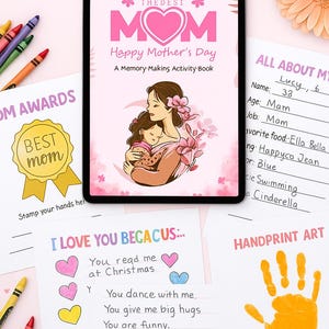 Libro de actividades imprimible para el Día de la Madre – Para colorear, escribir y crear recuerdos especiales con mamá