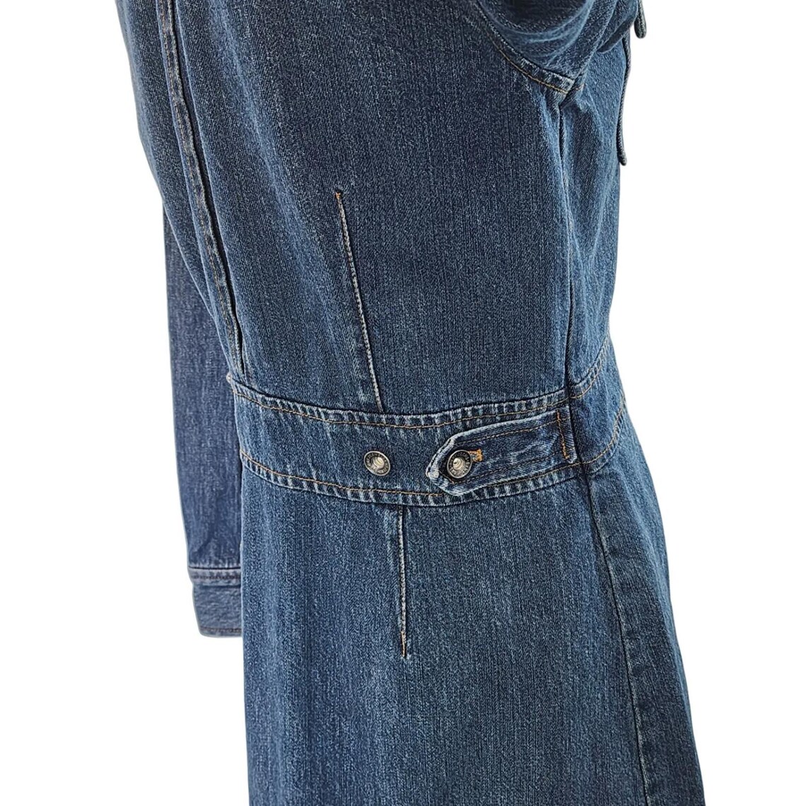 NWT DKNY JEANS Denim Button Down Maxi Jacket Dress Size M, photo 2 of 5