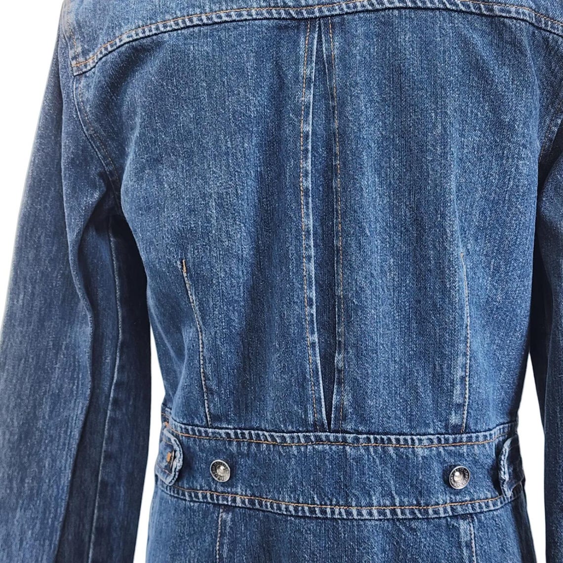 NWT DKNY JEANS Denim Button Down Maxi Jacket Dress Size M, photo 3 of 5
