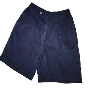 Liz Claiborne Sport. Vintage, 100% Cotton High-Waisted Shorts. Navy Blue Size: 4