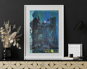 Seabreeze Amusement Park Train Ride Art Print: Rochester, NY
